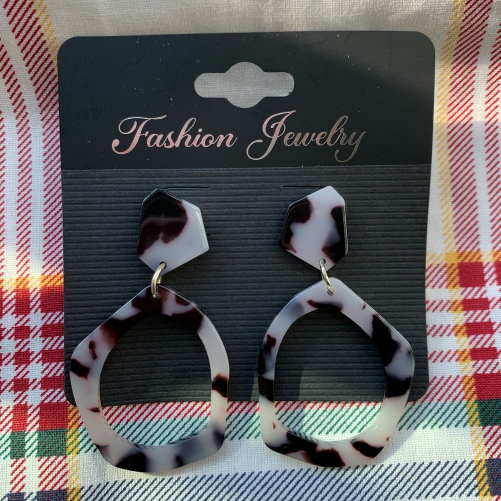 Geometric Cow Printed Earrings.